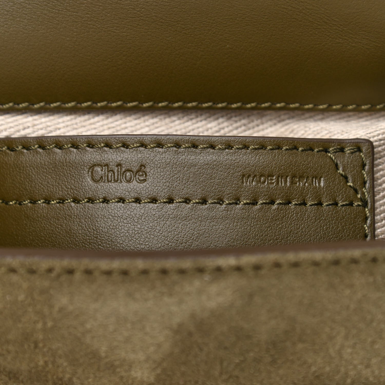 Chloe Suede Calfskin Small Marcie Saddle Bag Deep Olive 6 of 10