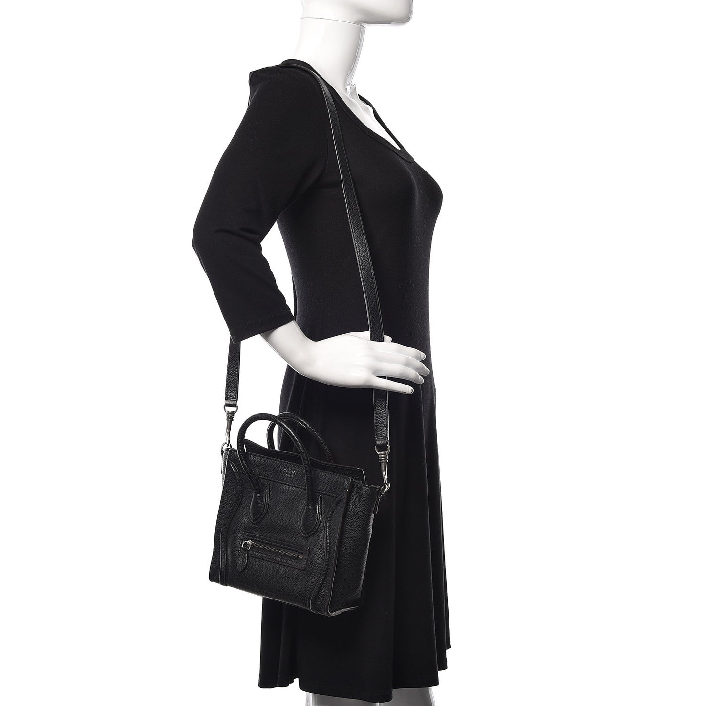 Drummed Calfskin Nano Luggage Black