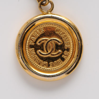 Chanel Lambskin Chain CC Medallion Belt Black Gold 3 of 5
