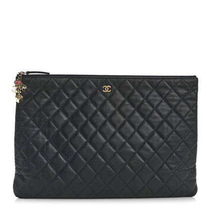 Chanel Lambskin Quilted Casino Beauty CC Cosmetic Case Navy 1 of 13