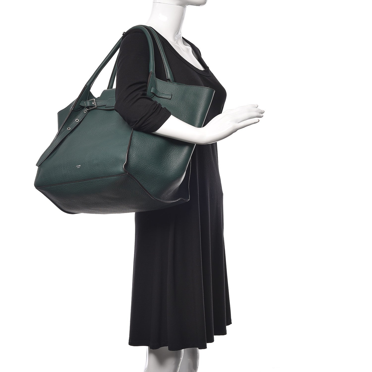 Celine Supple Calfskin Medium Big Bag Dark Green 3 of 19