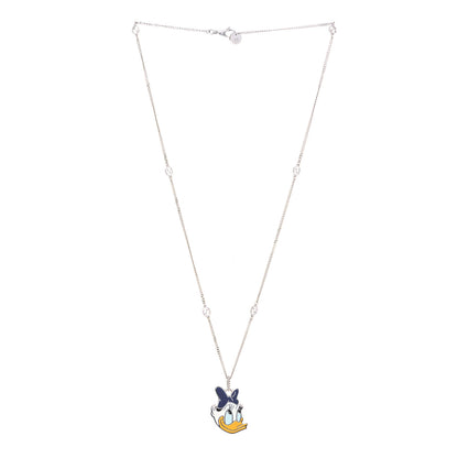 Gucci X DISNEY Sterling Silver Enamel Daisy Duck Pendant Necklace 2 of 6