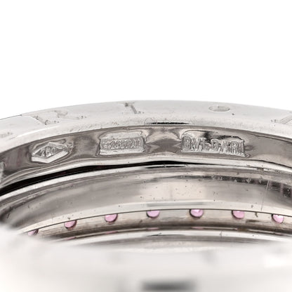Bulgari 18K White Gold Pink Sapphire B.Zero1 Three-Band Ring 51 5.75 5 of 7