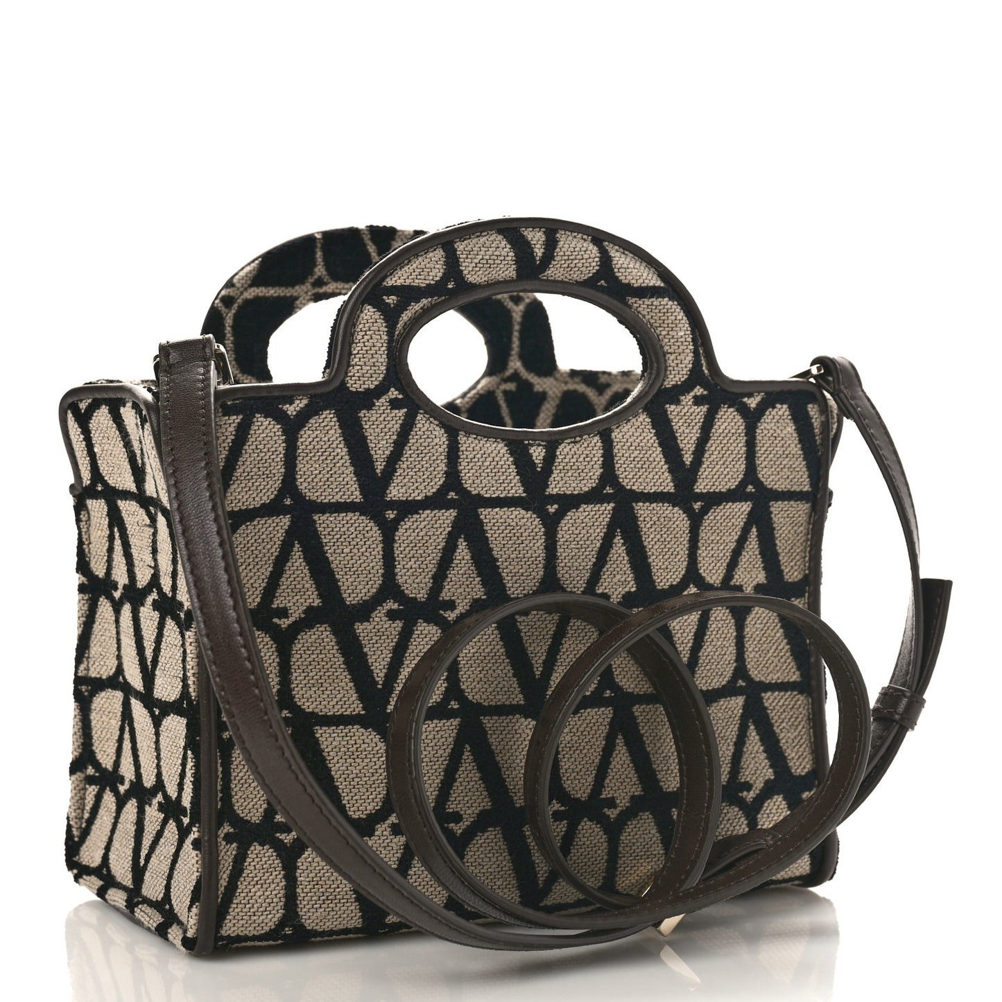 Toile Iconographe Goatskin Mini Le Troisieme Shopping Bag Naturale Black Fondant