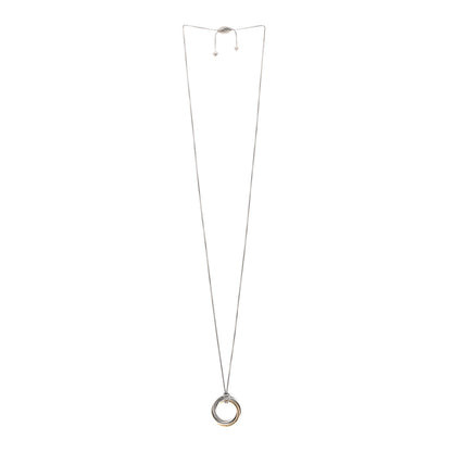 David Yurman Sterling Silver 14K Yellow Gold 28mm Crossover Pendant Necklace 3 of 4