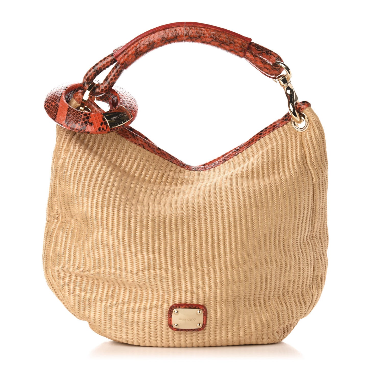 Raffia Snakeskin Sky Hobo Orange