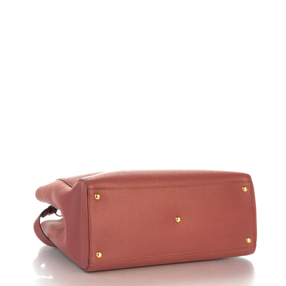 Fendi Vitello Elite Flamingo Regular 2Jours Tote Terracotta 4 of 8
