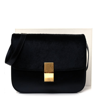 Celine Box Calfskin Pony Hair Medium Box Flap Black 10 of 10