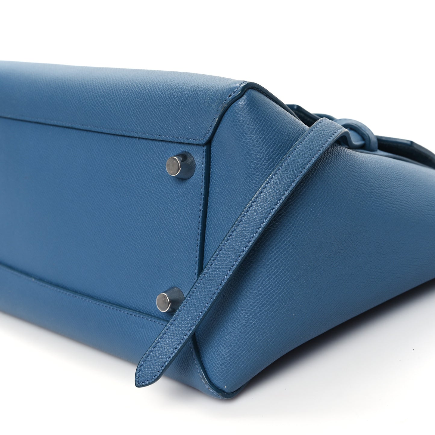 Grained Calfskin Mini Belt Bag Slate Blue