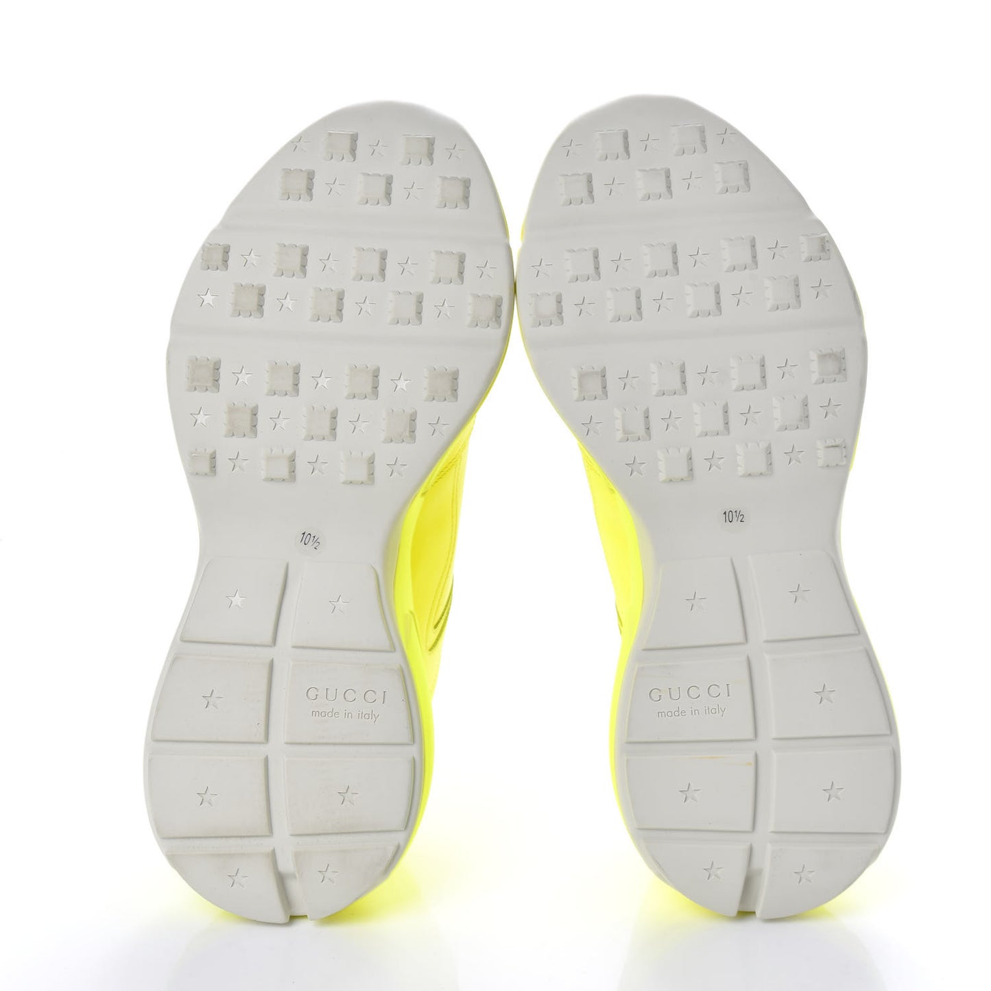 Calfskin Mens Rhyton Sneakers 10.5 Yellow Fluo