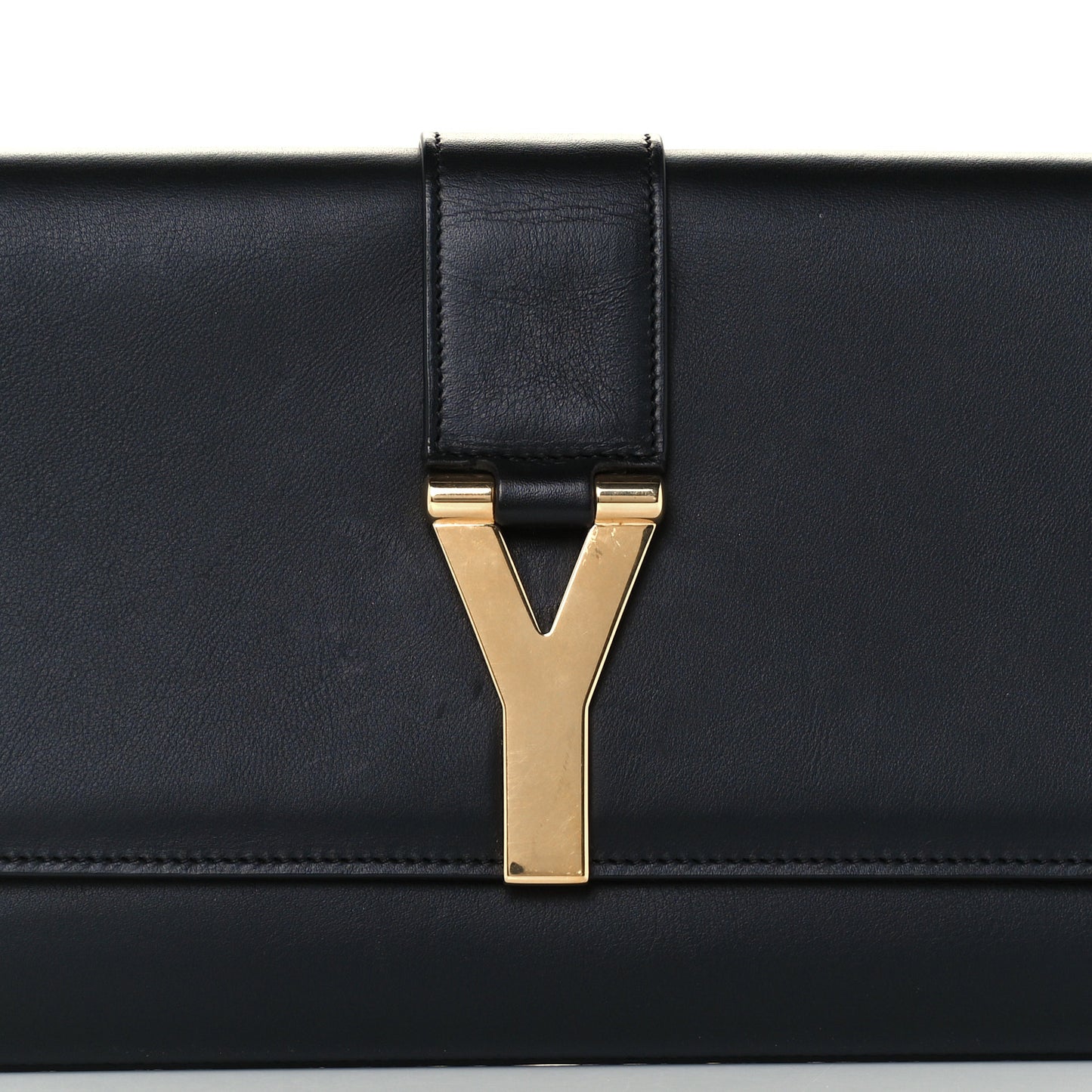 Calfskin Classic Y Ligne Clutch Black