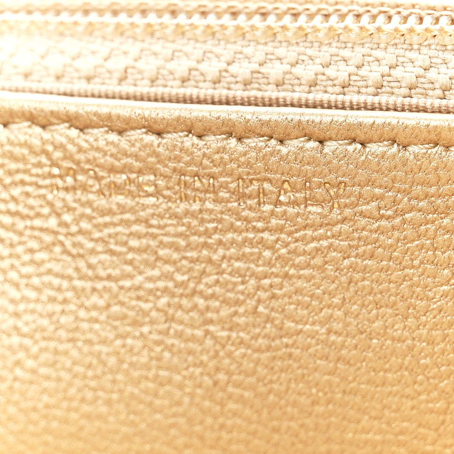 Metallic Goatskin Quilted Chanel 19 Wallet On Chain WOC Gold