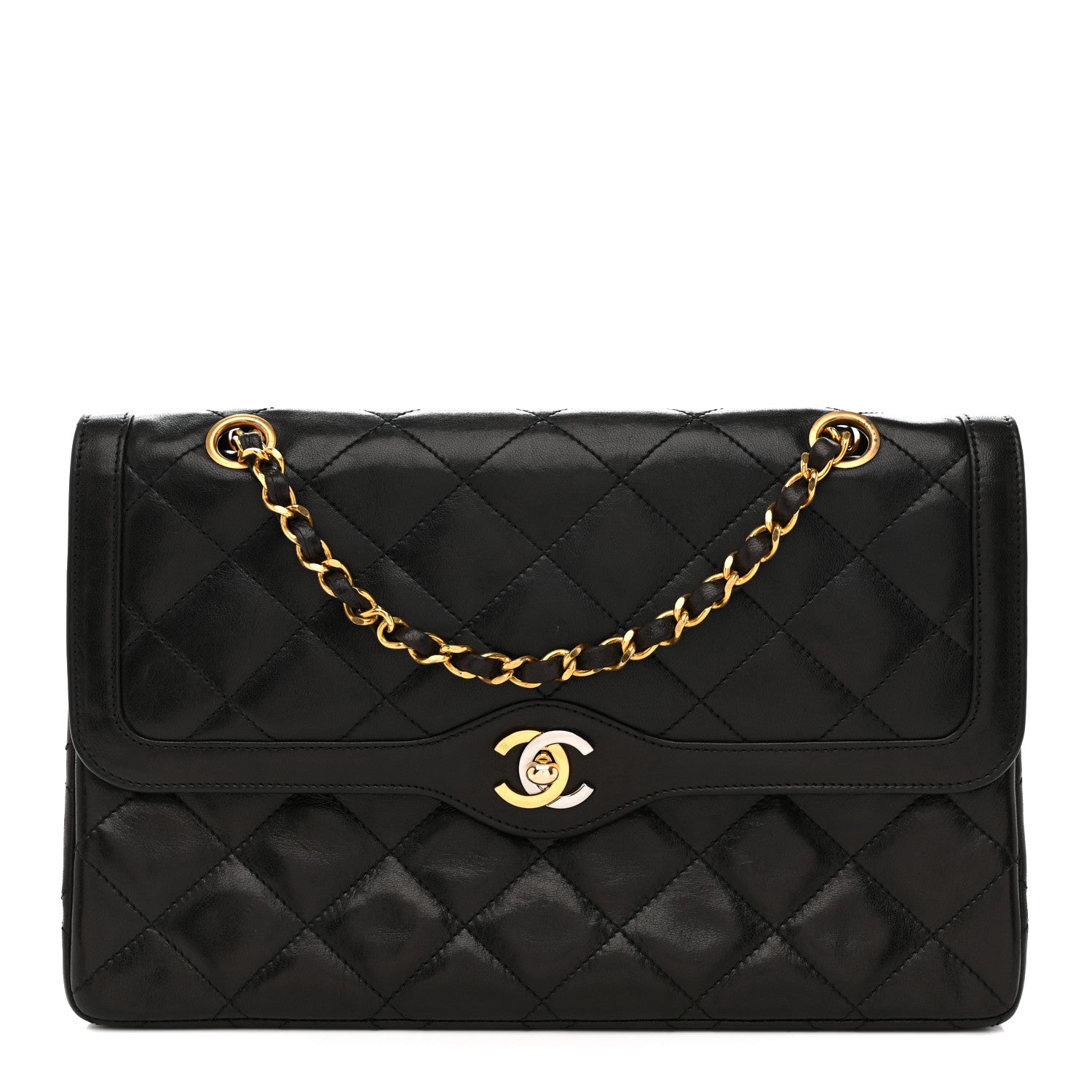 Chanel Lambskin Quilted Medium Single Flap Black 1 of 14