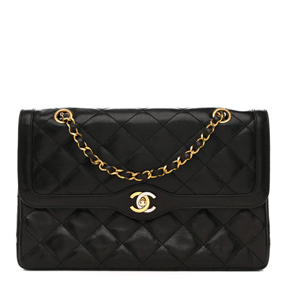 Chanel Lambskin Quilted Medium Single Flap Black 1 of 14