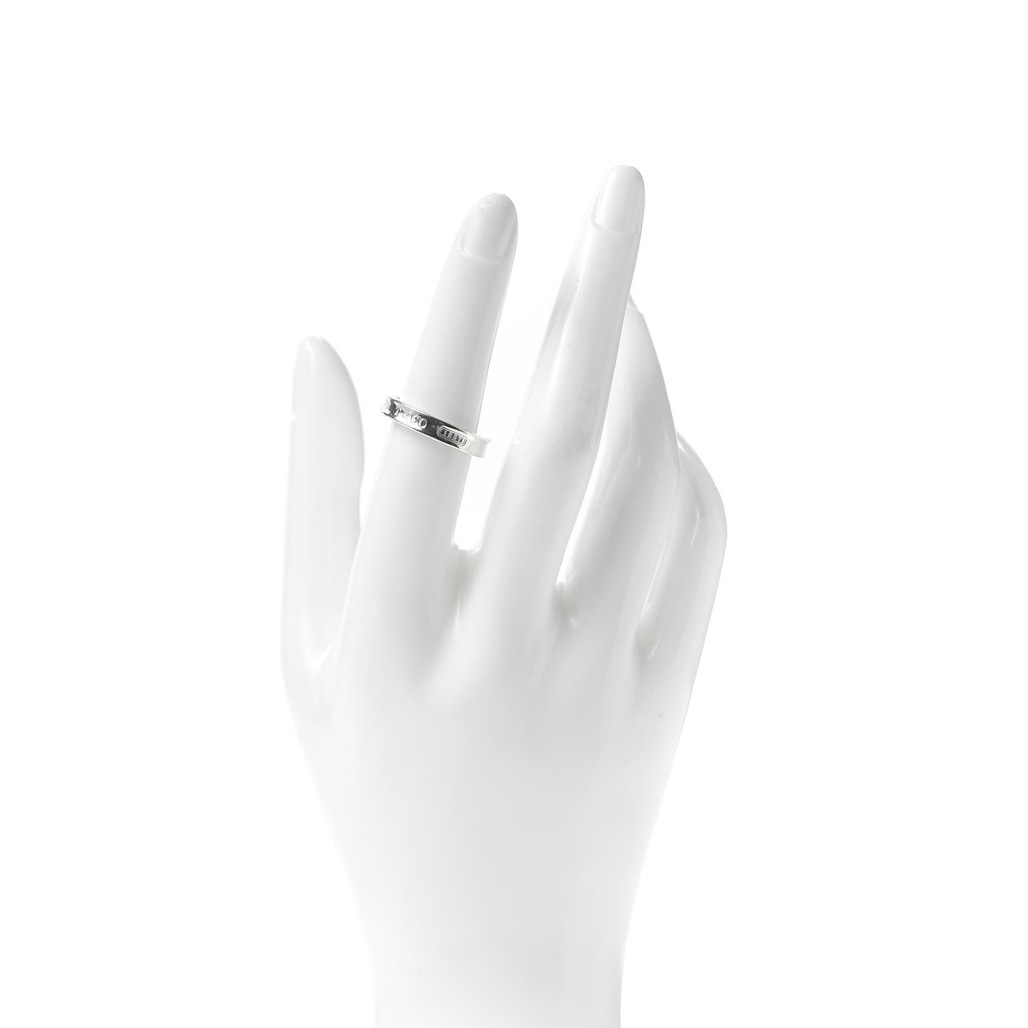Tiffany Sterling Silver Narrow 1837 Band Ring 53 6.5 2 of 5