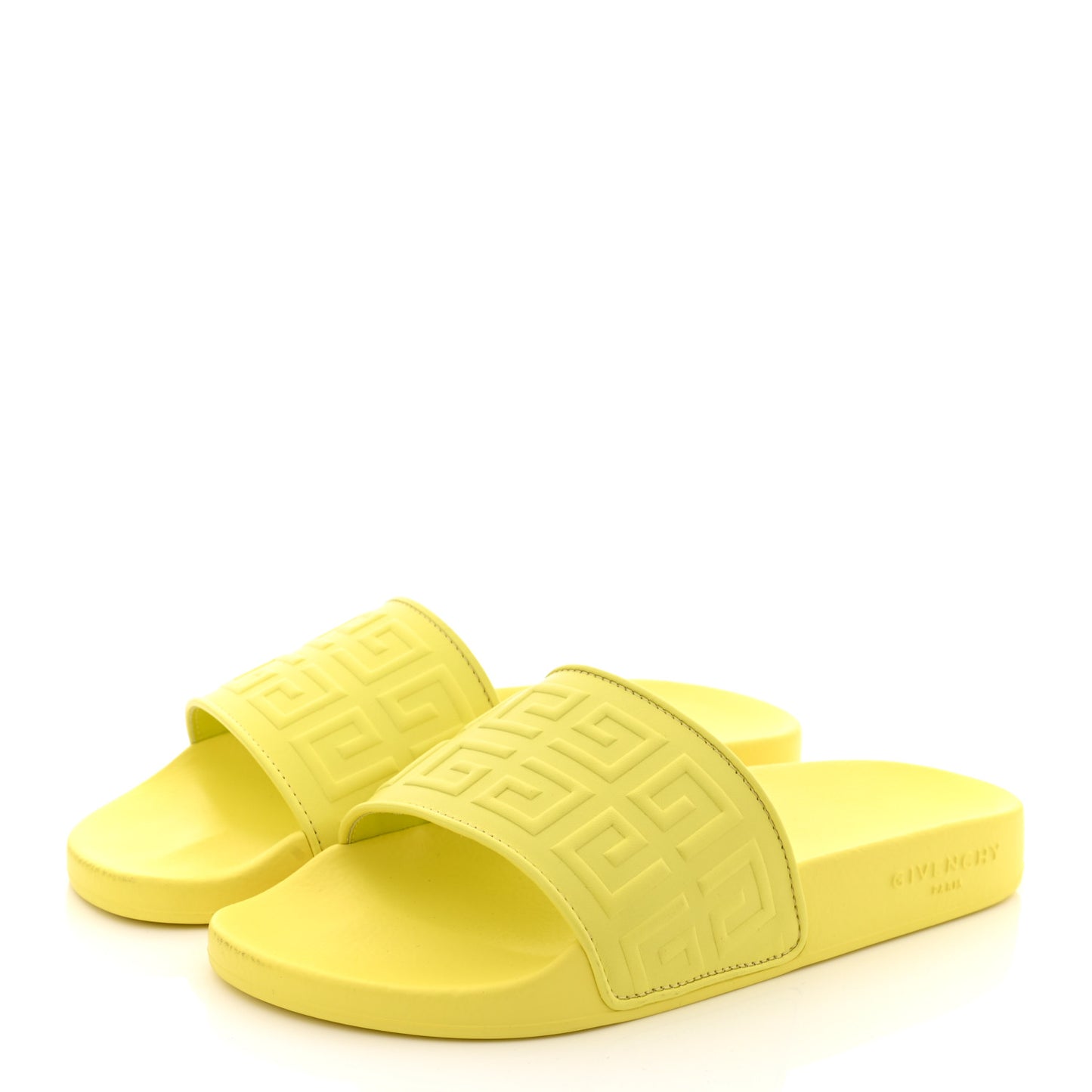 Rubber Logo 4G Pool Slide Sandals 38 Fluo Yellow