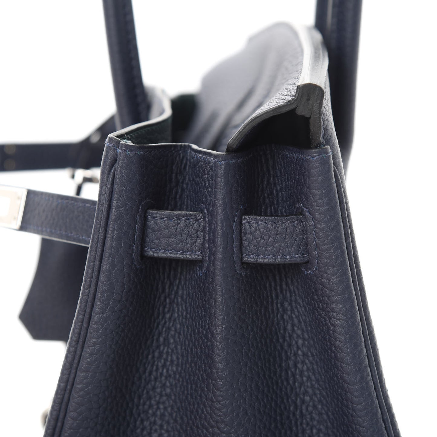Togo Swift Officier Birkin 25 Bleu Nuit Vert Cypress