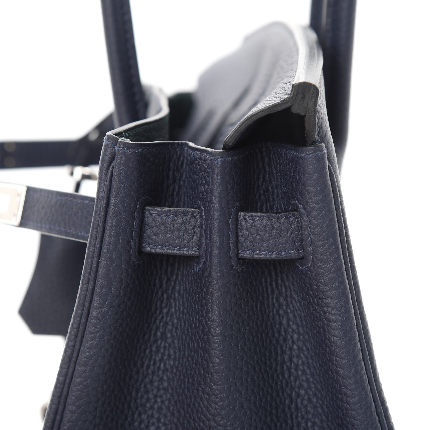 Hermes Togo Swift Officier Birkin 25 Bleu Nuit Vert Cypress 10 of 35