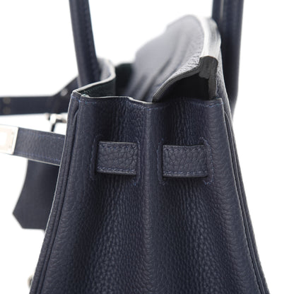 Hermes Togo Swift Officier Birkin 25 Bleu Nuit Vert Cypress 10 of 35
