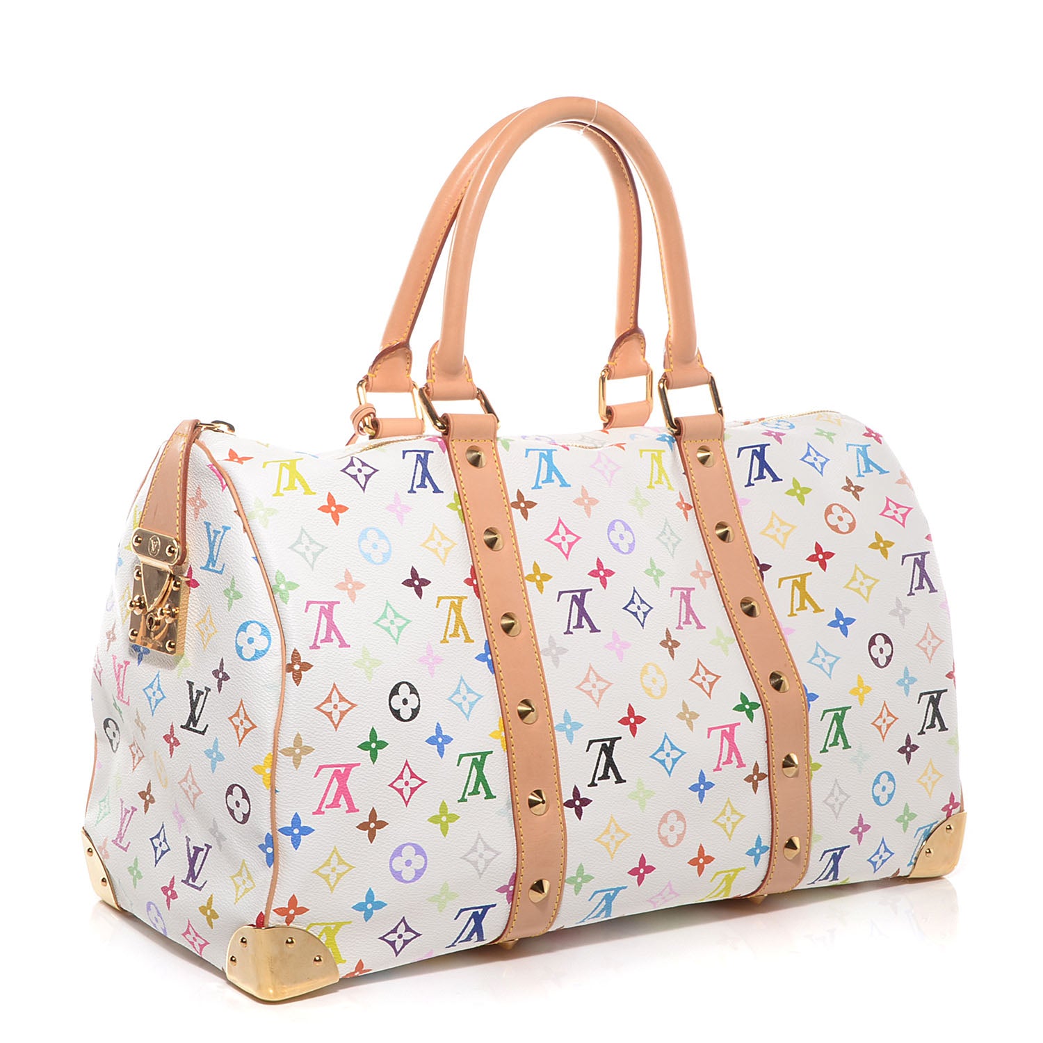 Louis Vuitton Monogram Multicolor Keepall 45 White 3 of 7