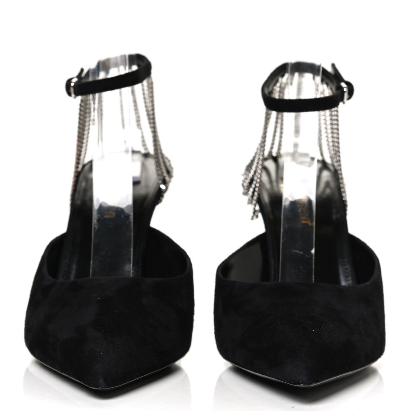 Suede Chain Trim Pumps 37.5 Black