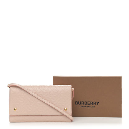 Burberry Calfskin Embossed Monogram Crossbody Light Pink 12 of 12