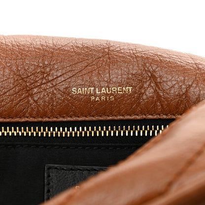 Saint Laurent Crinkled Calfskin Matelasse Monogram Medium Niki Chain Satchel Caramel 7 of 13