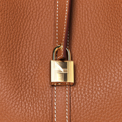 Hermes Taurillon Clemence Picotin Lock 22 MM Gold 11 of 12