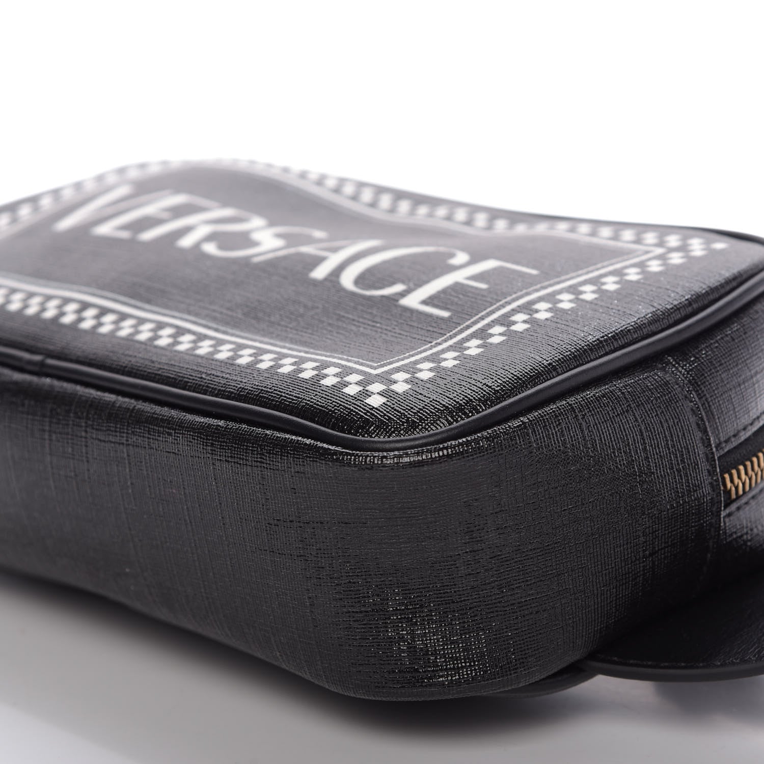 Versace Grained Calfskin 90's Logo Belt Bag Black 7 of 9