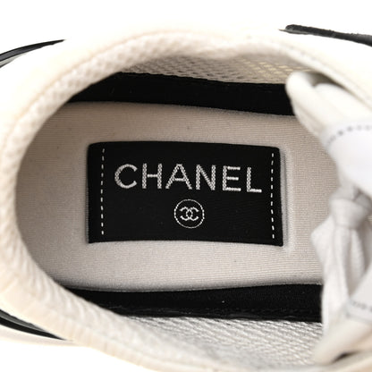 Chanel Calfskin Mesh Lycra Suede Womens Logo Sneakers 38 White 6 of 7