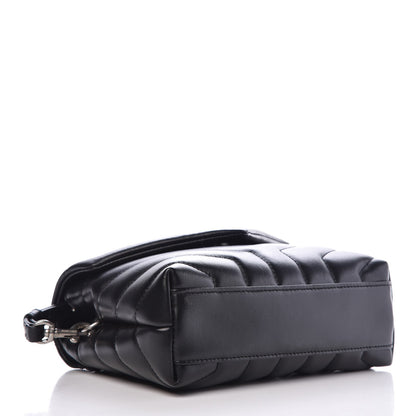 Saint Laurent Calfskin Y Quilted Monogram Toy Loulou Crossbody Bag Black 4 of 9