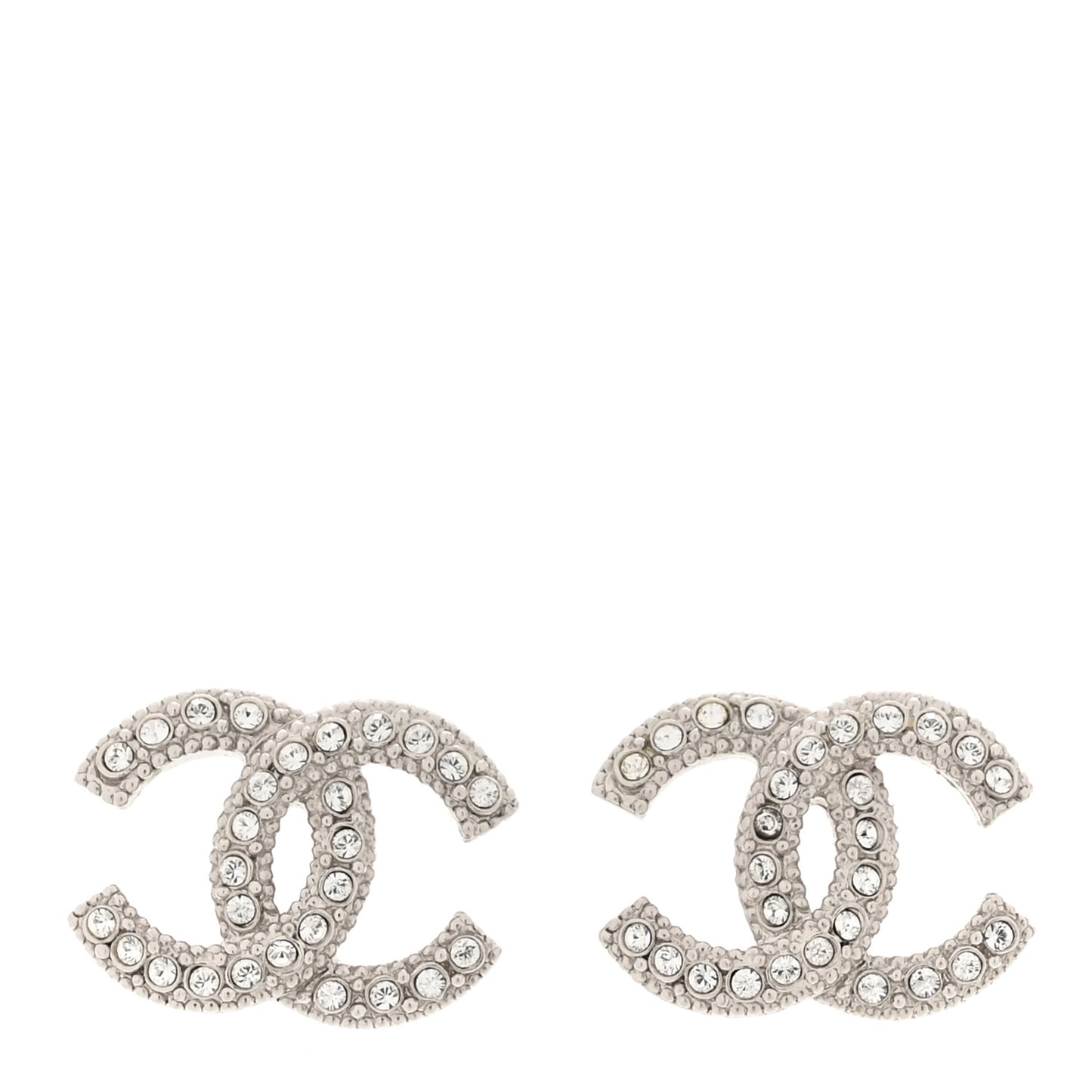 Crystal CC Coco Flapper Earrings Silver
