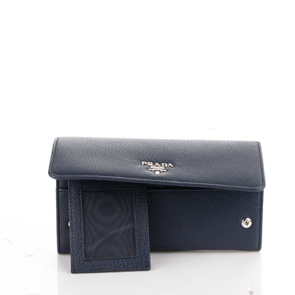 Prada Vitello Phenix Continental Flap Wallet Baltico 5 of 8