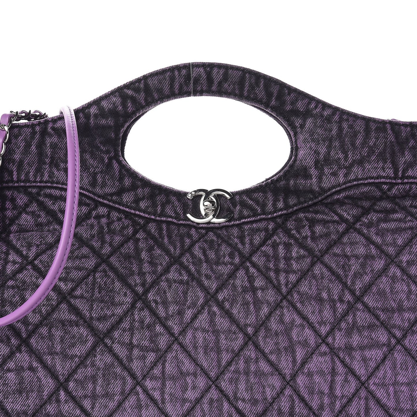 Denim Quilted Large 31 Denimpression Shopping Bag Purple Black