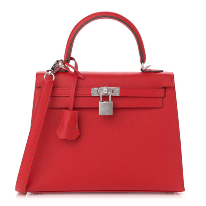 Hermes Epsom Kelly Sellier 25 Rouge De Coeur 1 of 11