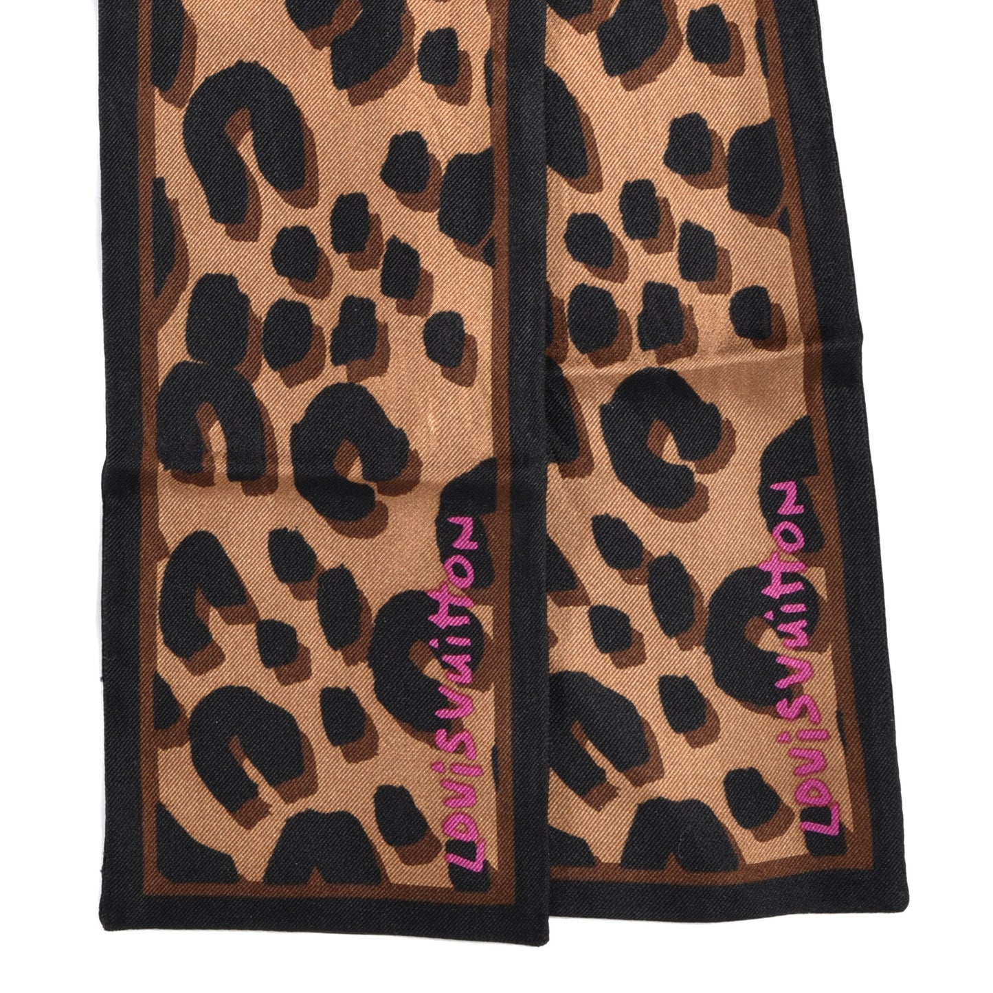 Silk Leopard Bandeau Scarf Marron