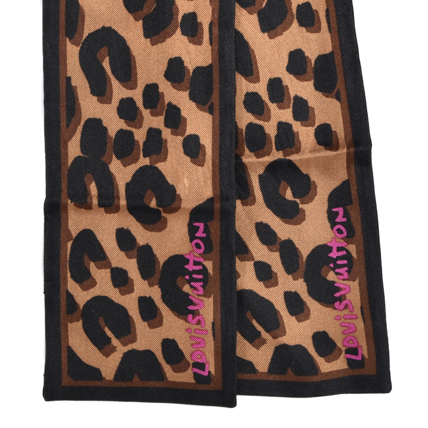Louis Vuitton Silk Leopard Bandeau Scarf Marron 2 of 3