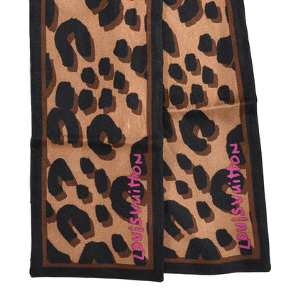 Louis Vuitton Silk Leopard Bandeau Scarf Marron 2 of 3