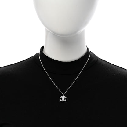 Chanel Crystal Timeless CC Necklace Silver 2 of 5