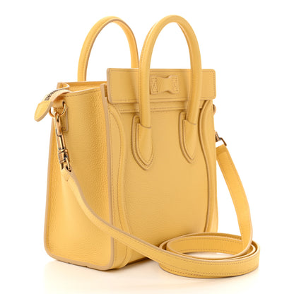 Celine Drummed Calfskin Nano Luggage Pollen 3 of 11