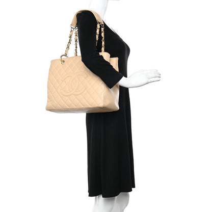 Chanel Caviar Quilted Grand Shopping Tote GST Beige 2 of 20
