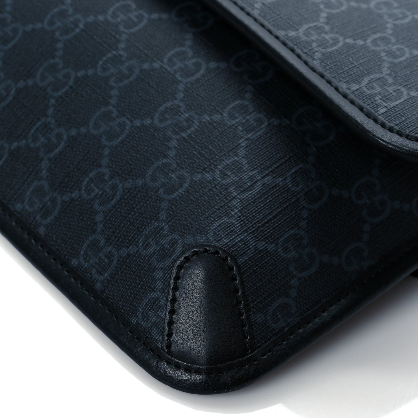 GG Supreme Monogram Web Slim Belt Bag Black Grey