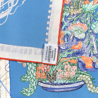 Hermes Silk Chevaloscope Scarf 90 Bleu Orange Multicolor 3 of 3