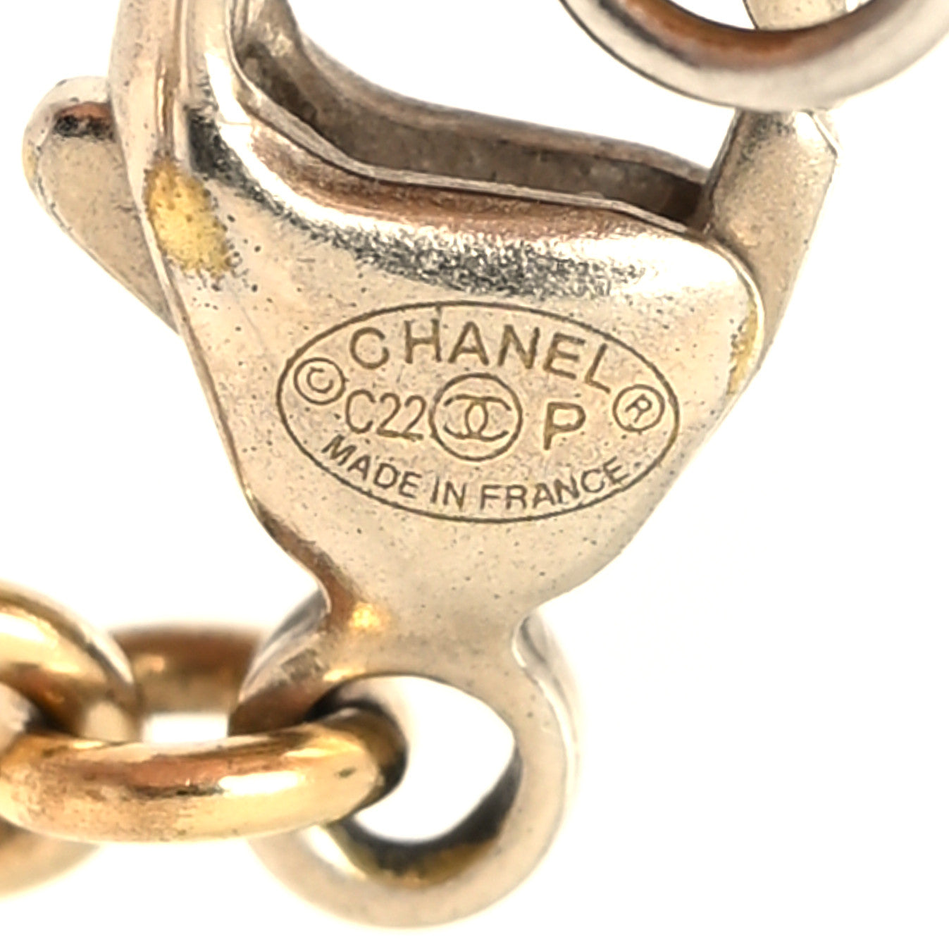 Chanel Pearl Crystal Logo Chain Bracelet Purple Grey 5 of 5