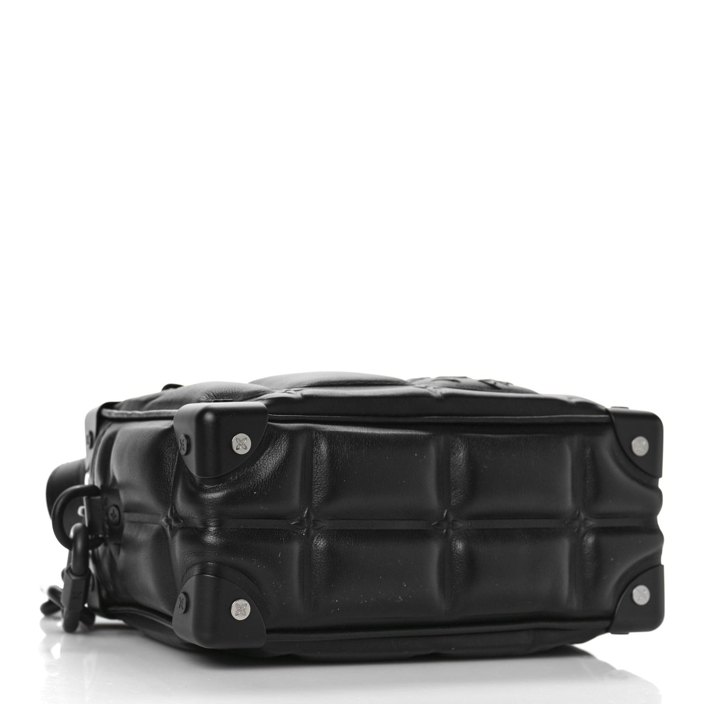 Soft Calfskin Puffy Damier Mini Soft Trunk Black