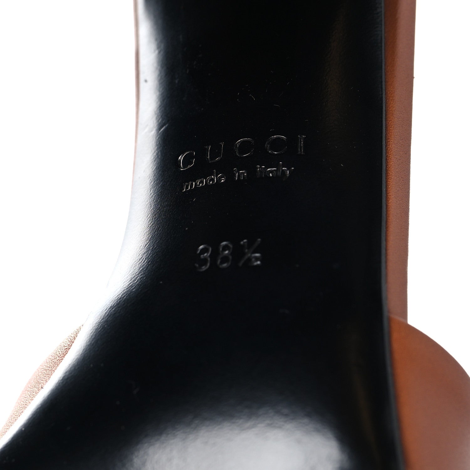 Gucci Calfskin Signoria 75mm Slide Sandals 38.5 Brown 8 of 9