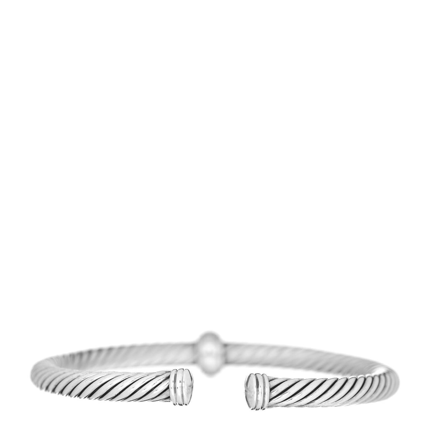 Sterling Silver 18K White Gold Diamond 5mm Cable Classics Station Bracelet