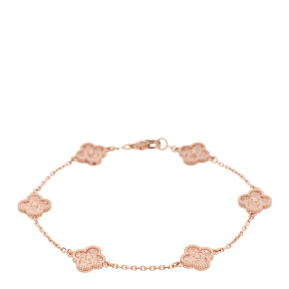 Van Cleef & Arpels 18K Rose Gold 6 Motifs Sweet Alhambra Bracelet 1 of 5
