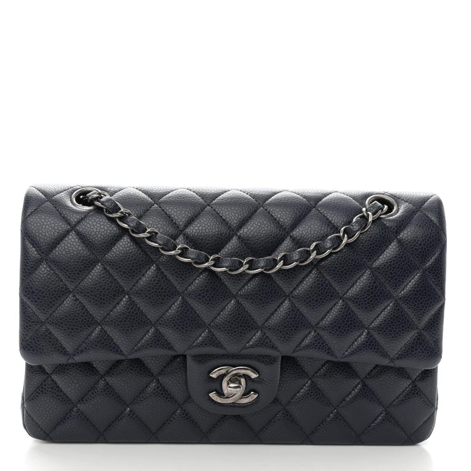 Chanel Caviar Quilted Medium Double Flap Navy 1 of 10
