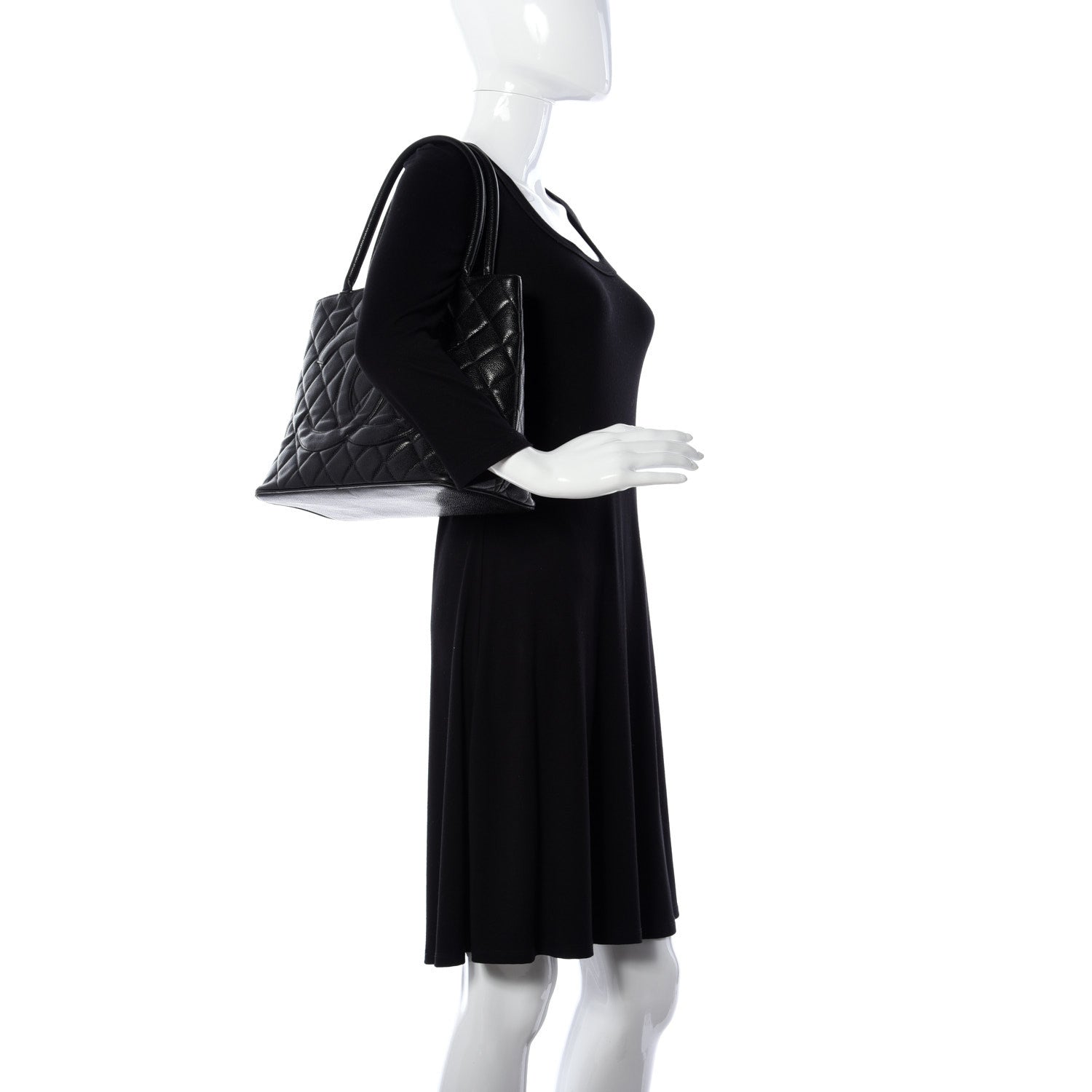 Chanel Caviar Quilted Medallion Tote Black 2 of 10